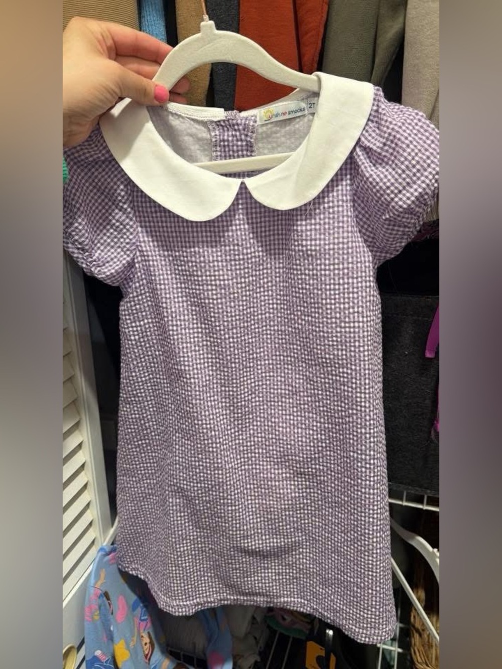 Girls sunshine smocks purple dress